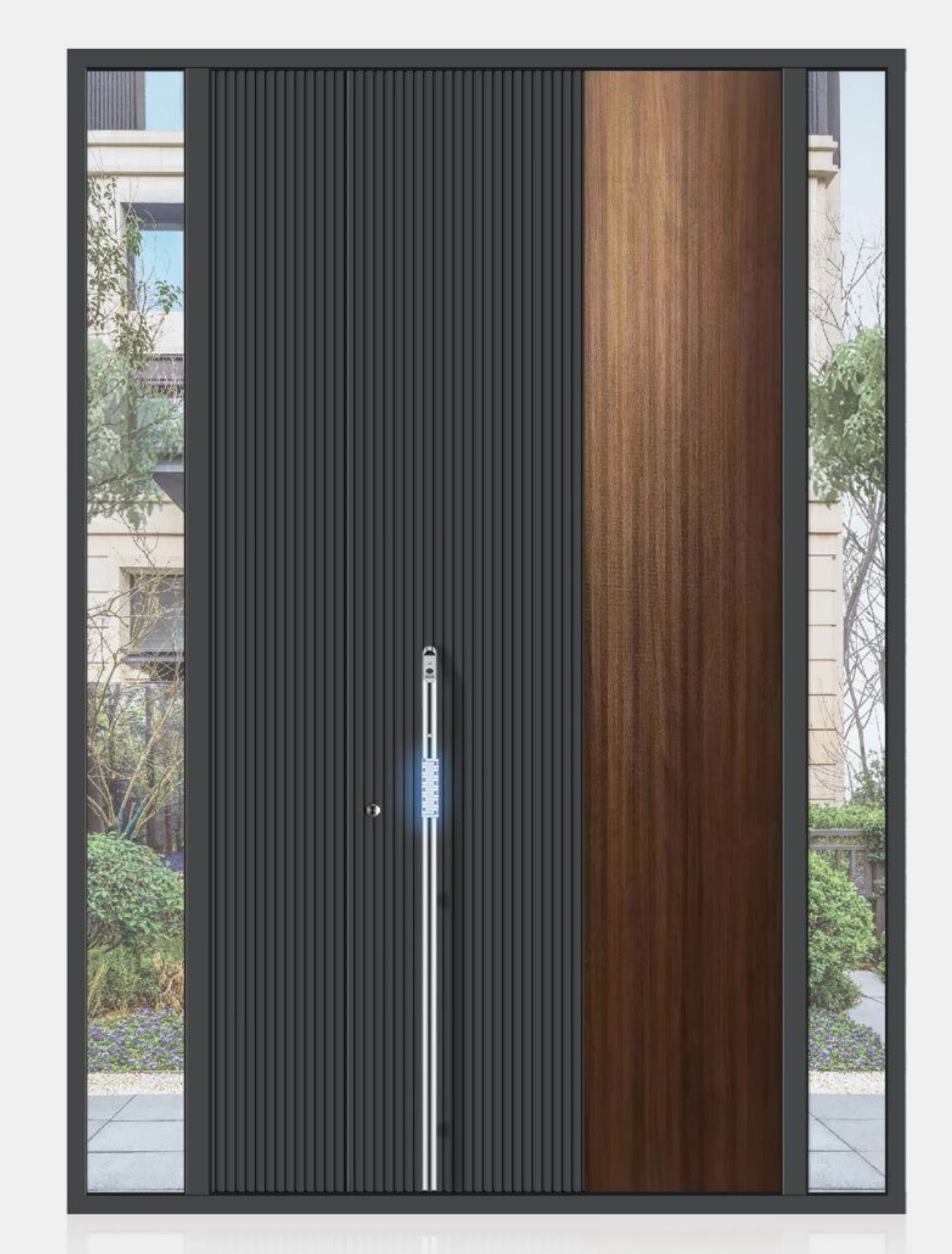 ELMNT-003 — Fluted contrast, aluminium entrance door