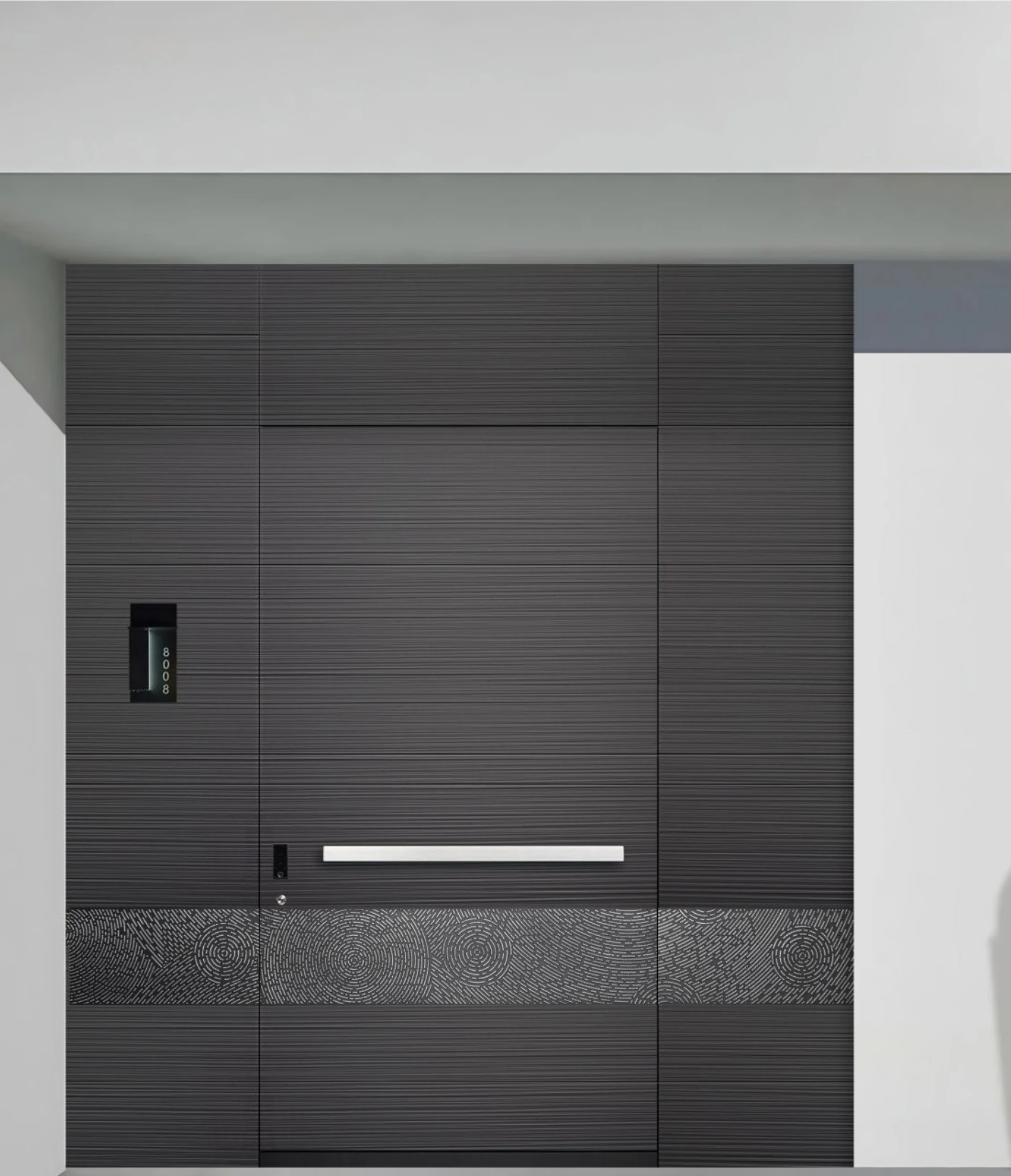 ELMNT-018 — Horizontal architecture, aluminium entrance door