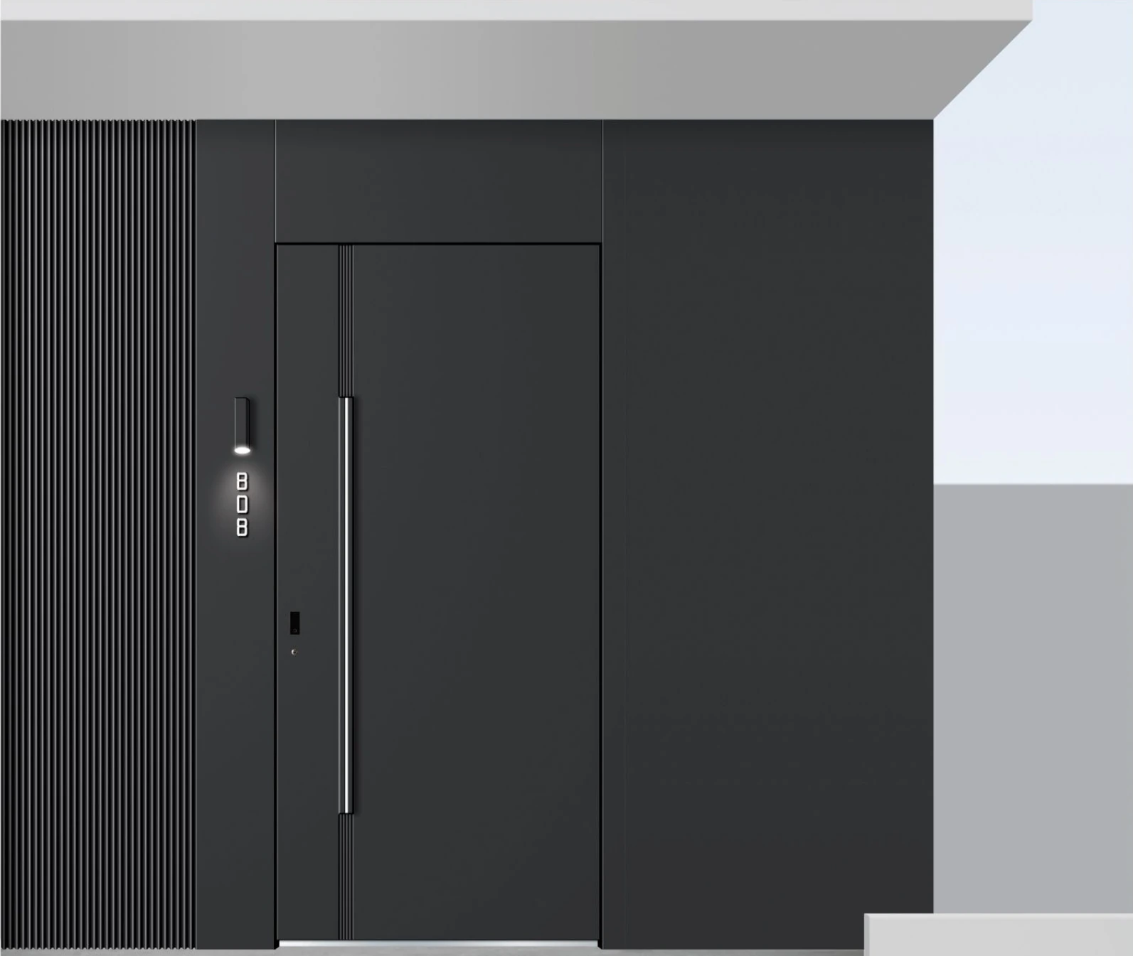 ELMNT-019 — Quiet geometry, aluminium entrance door