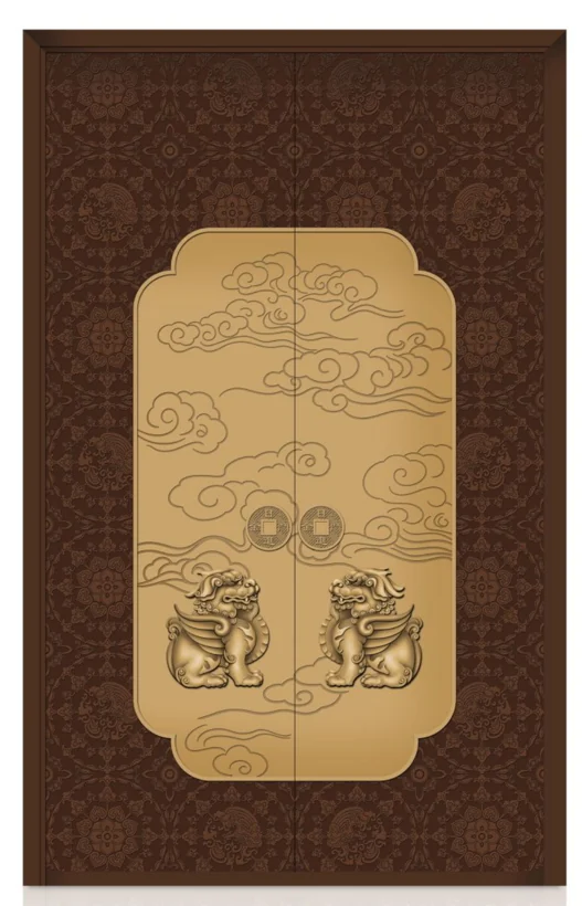ELMNT-022 — Decorative crest, aluminium entrance door