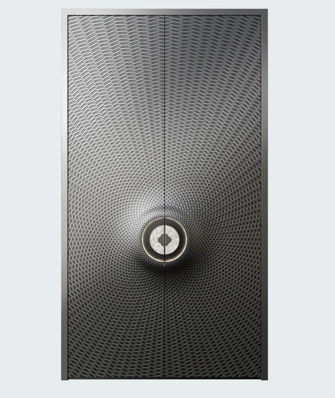 ELMNT-023 — Radiating relief, aluminium entrance door