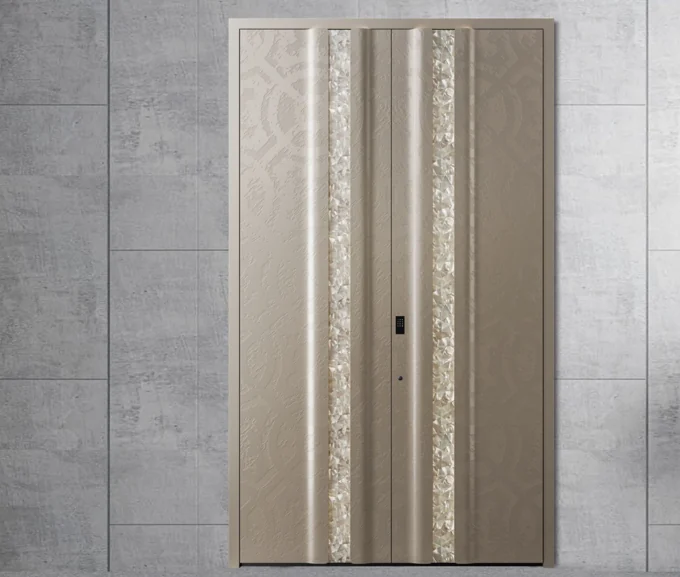 ELMNT-024 — Fine ornamental lines, aluminium entrance door