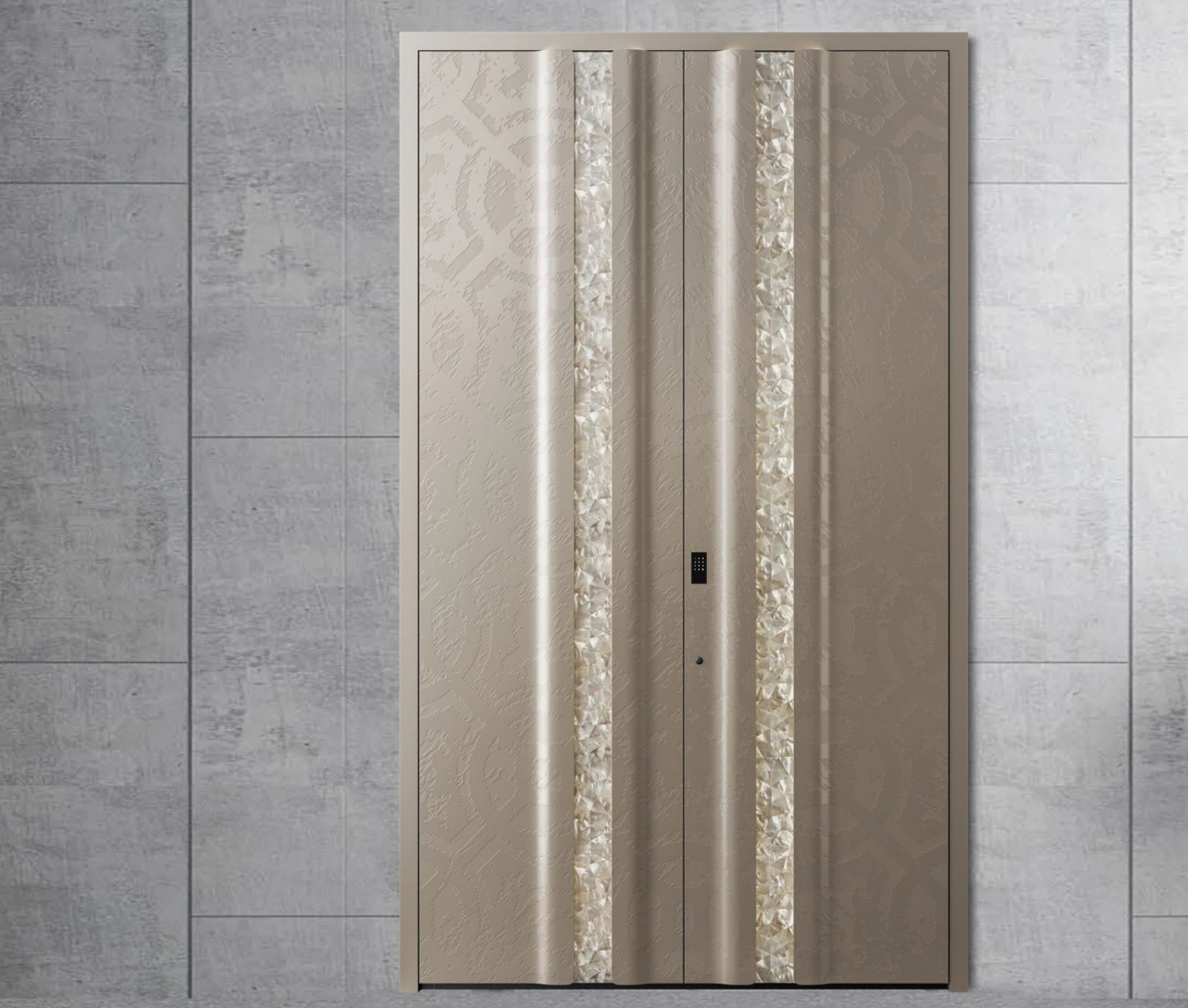 ELMNT-024 — Fine ornamental lines, aluminium entrance door
