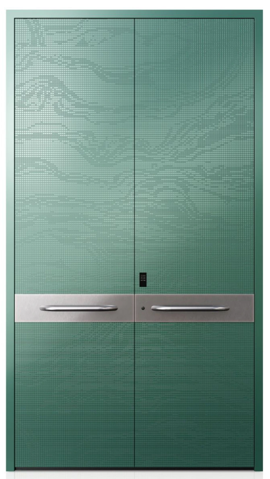 ELMNT-025 — Green relief, aluminium entrance door