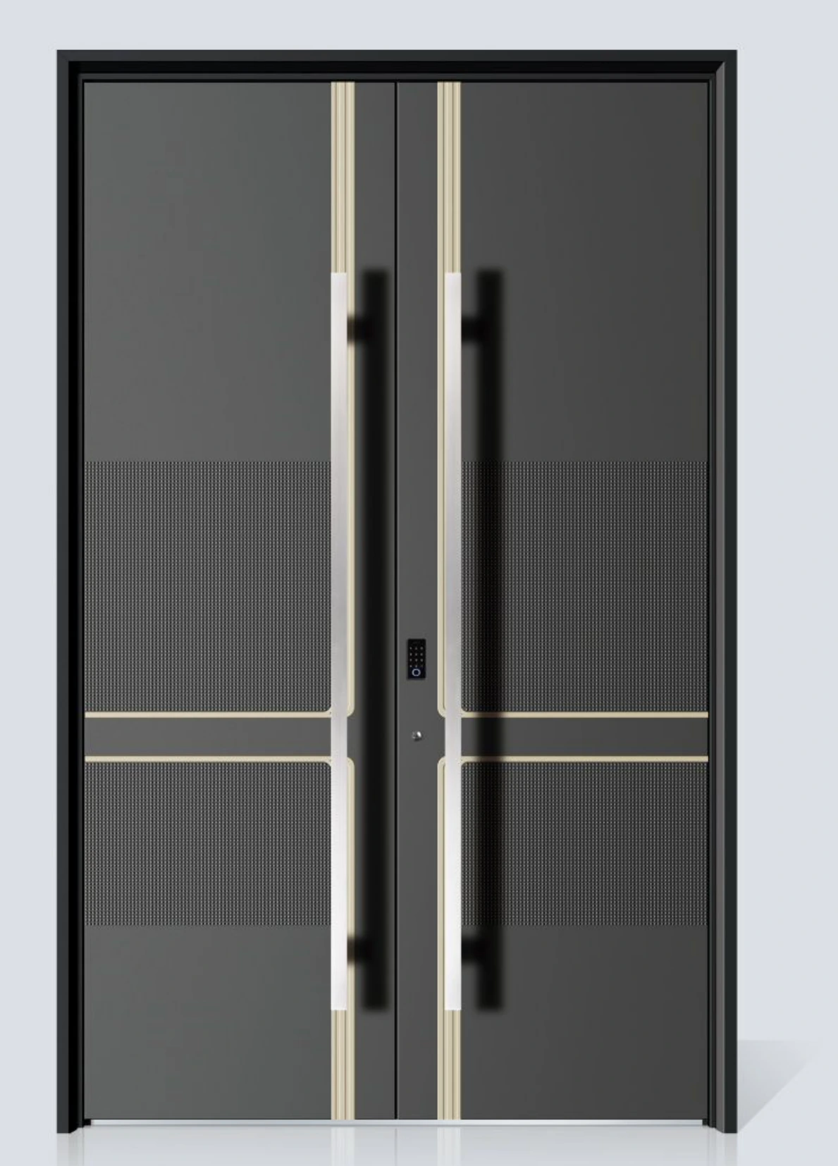 ELMNT-029 — Parallel bands, aluminium entrance door