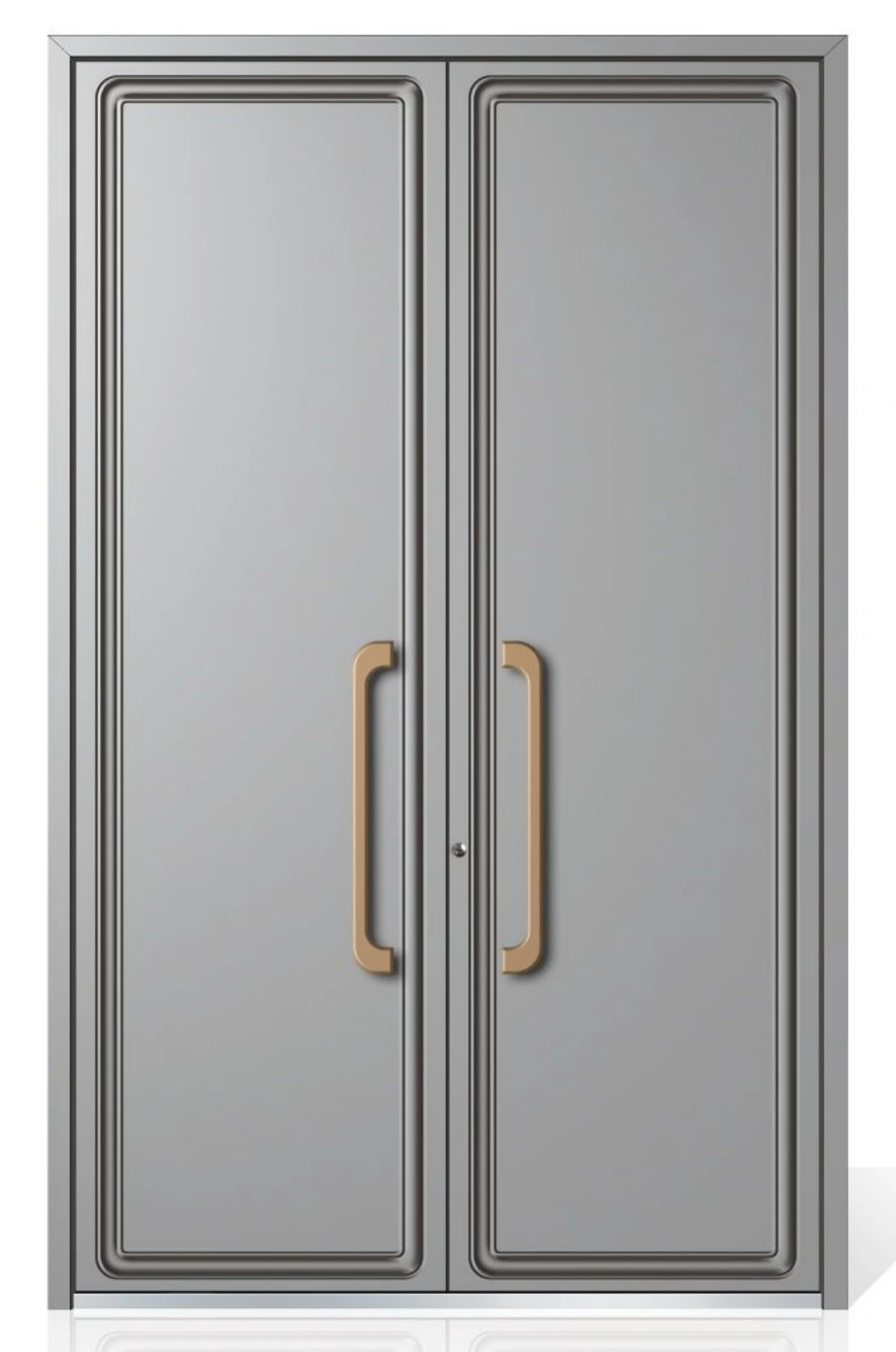 ELMNT-033 — Paired pull handles, aluminium entrance door