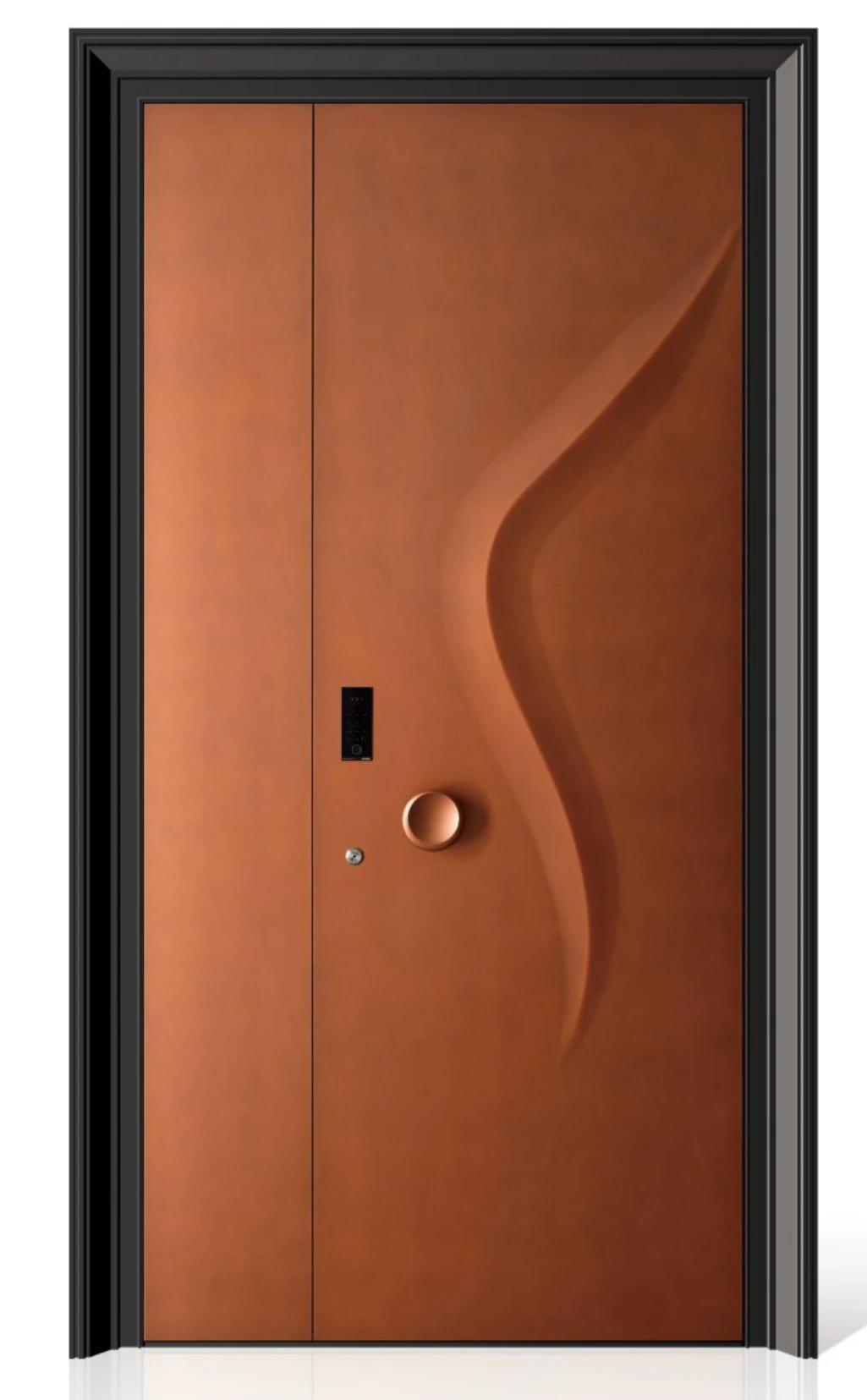 ELMNT-043 — Sculptural copper tone, aluminium entrance door