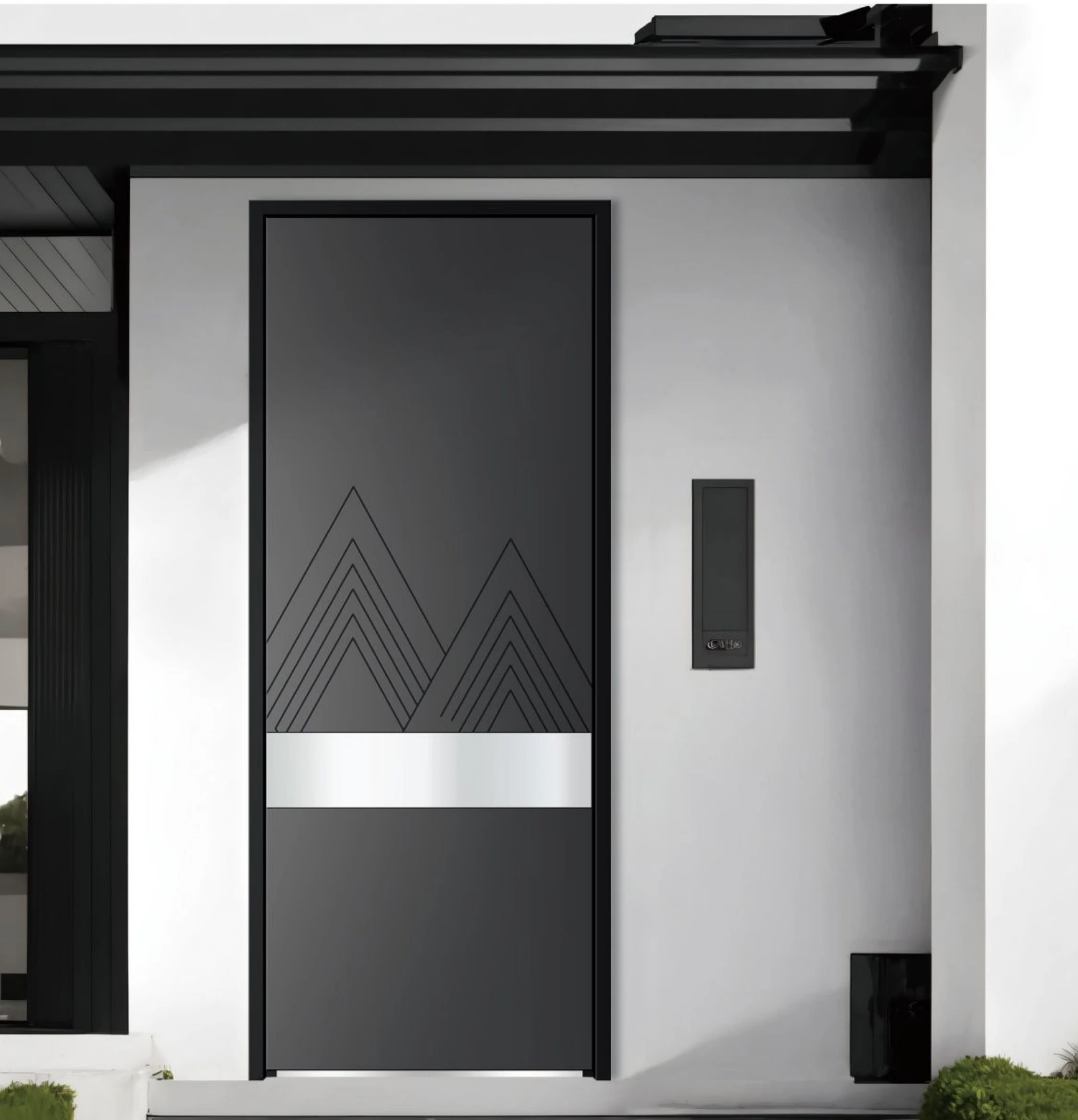 ELMNT-044 — Mountain relief, aluminium entrance door