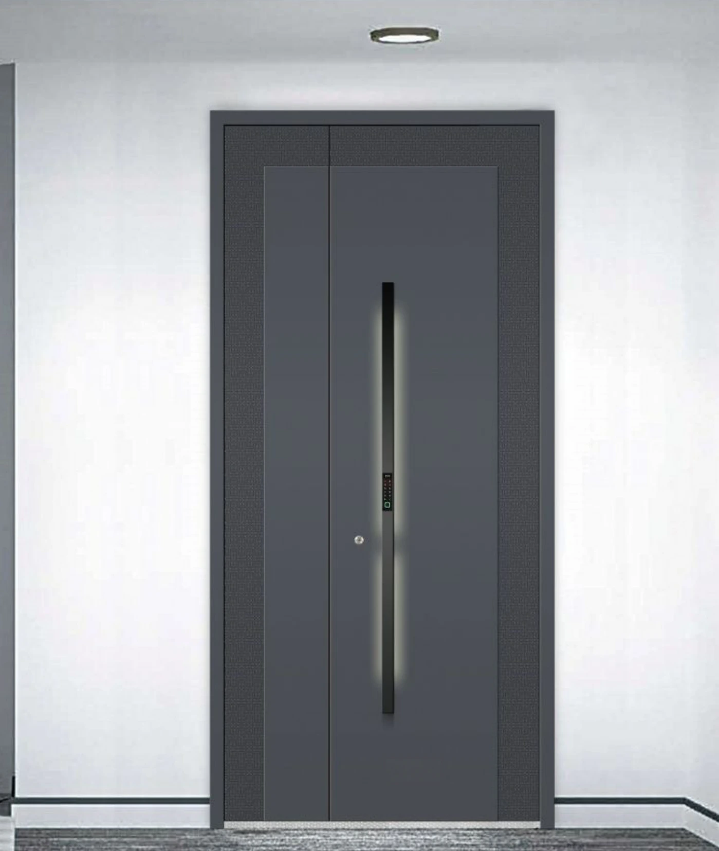 ELMNT-047 — Slim geometric entry, aluminium entrance door