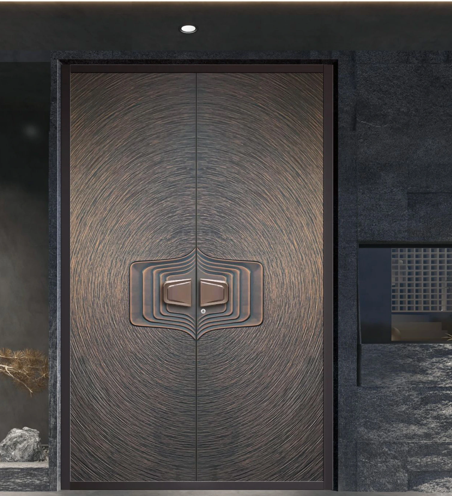 ELMNT-048 — Natural-look texture, aluminium entrance door