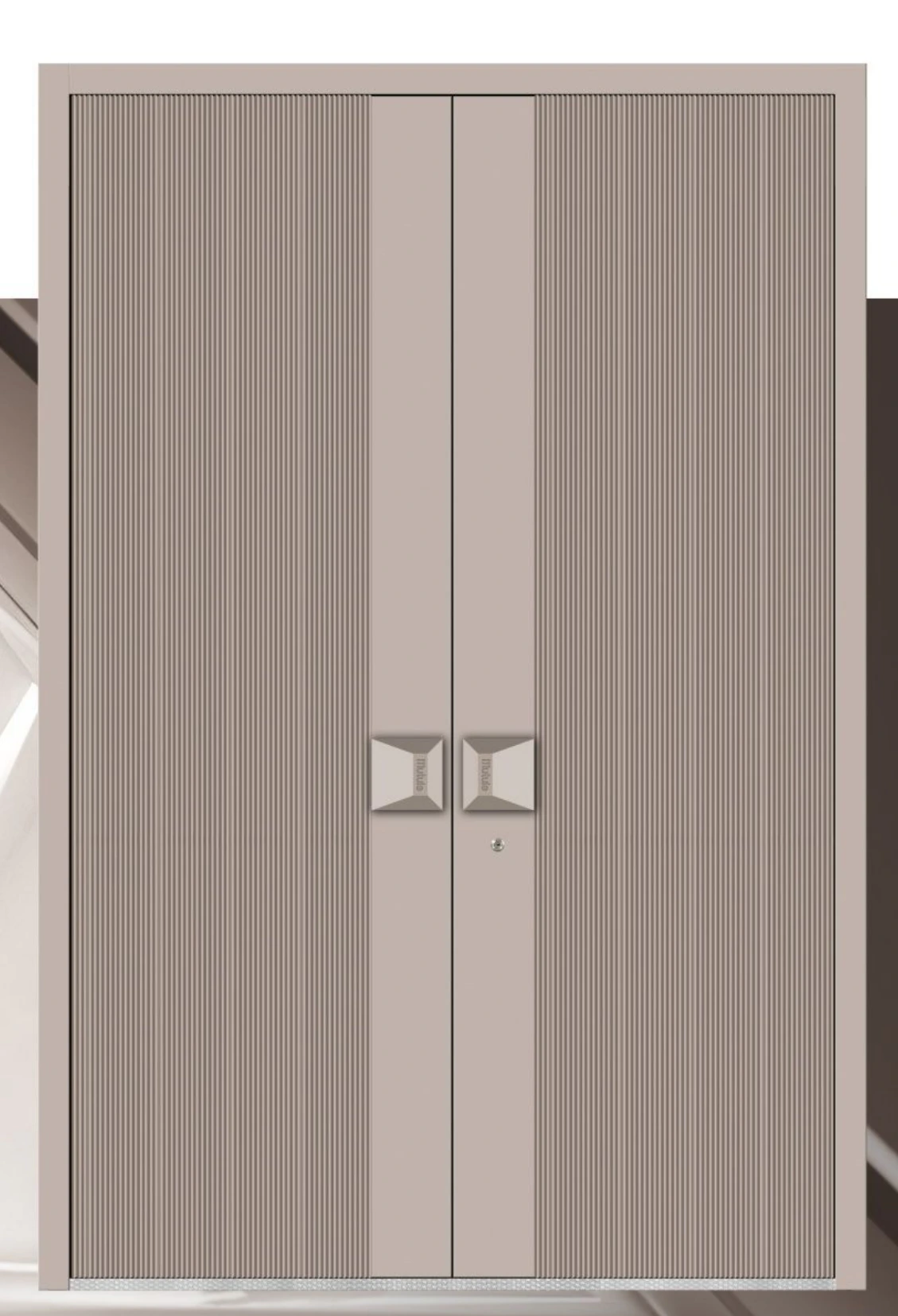 ELMNT-051 — Soft vertical geometry, aluminium entrance door