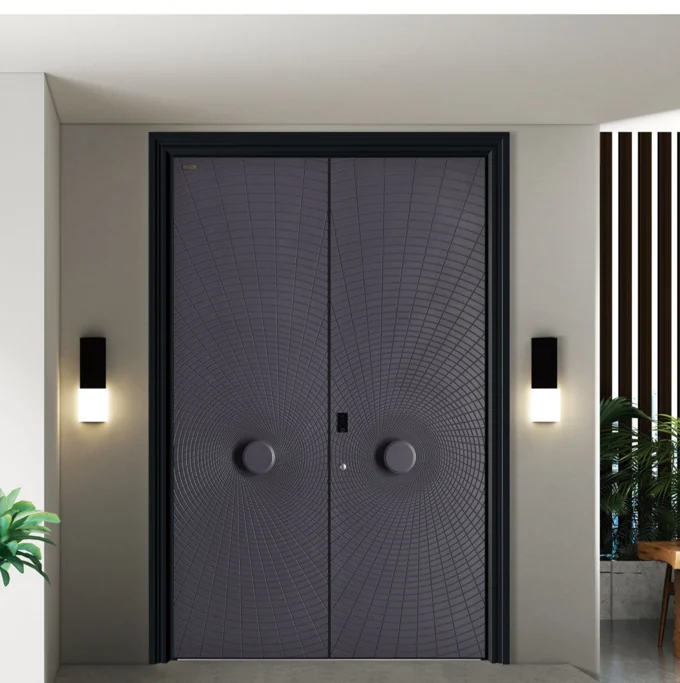 ELMNT-052 — Circular twin accents, aluminium entrance door