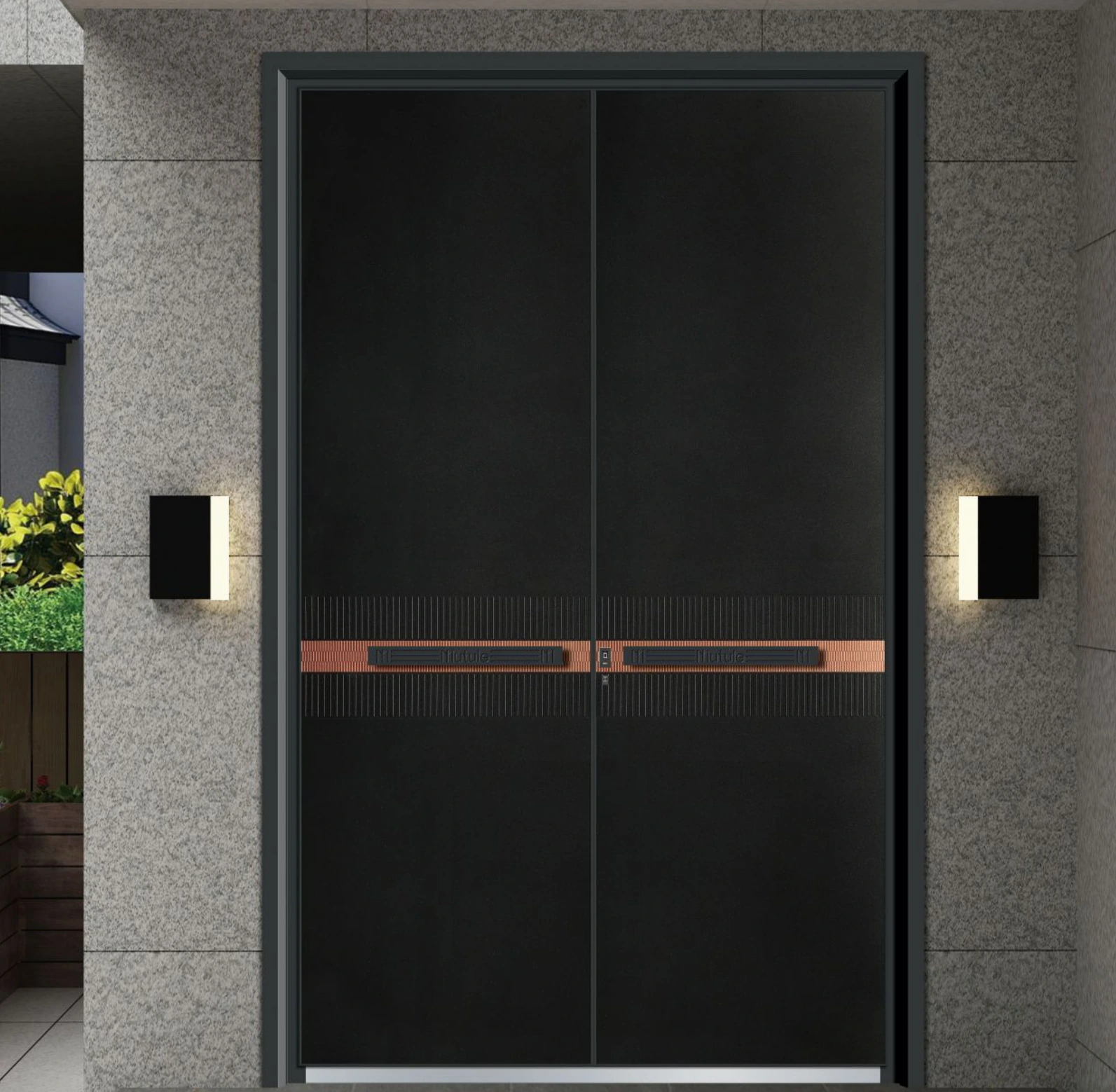 ELMNT-056 — Restrained centre band, aluminium entrance door