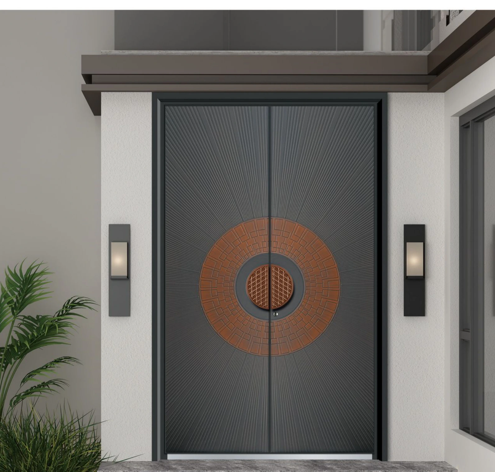 ELMNT-058 — Circular focal point, aluminium entrance door