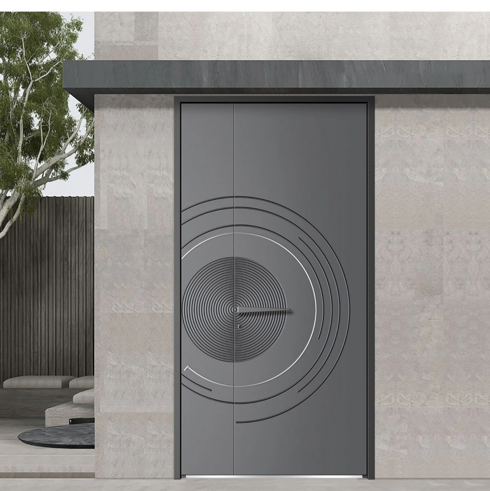 ELMNT-074 — Circular relief, aluminium entrance door