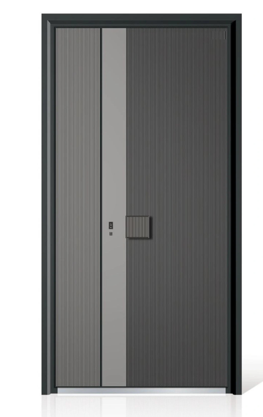 ELMNT-076 — Fine fluted face, aluminium entrance door