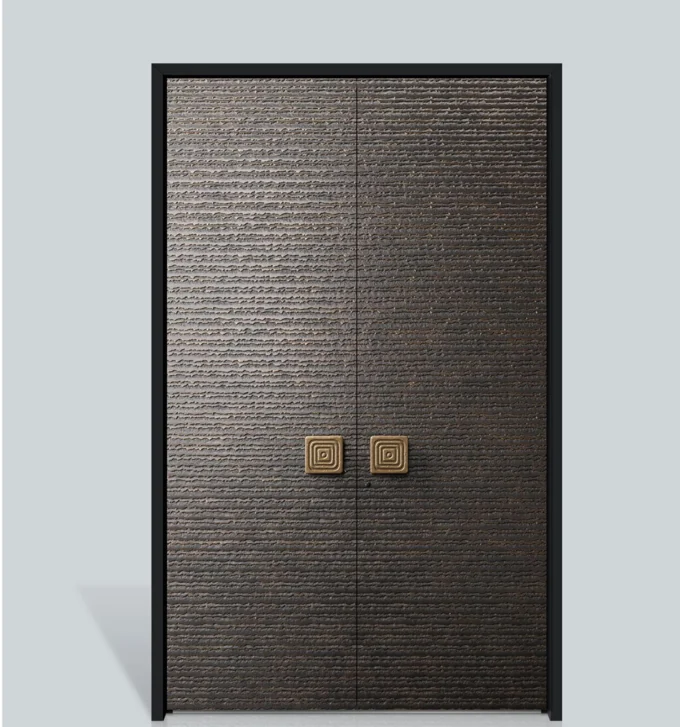 ELMNT-079 — Textured twin pulls, aluminium entrance door