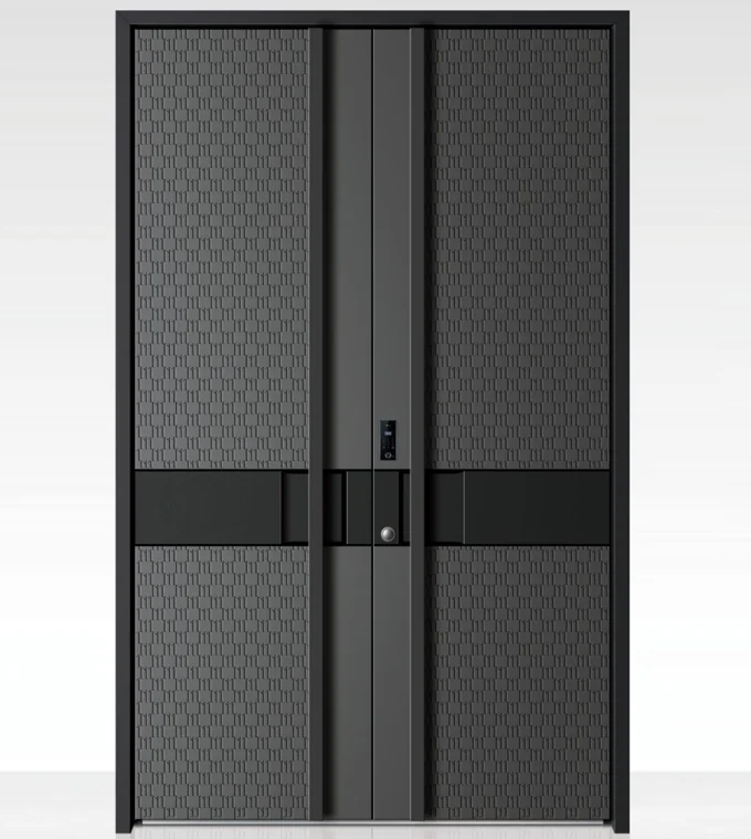 ELMNT-080 — Patterned double entry, aluminium entrance door