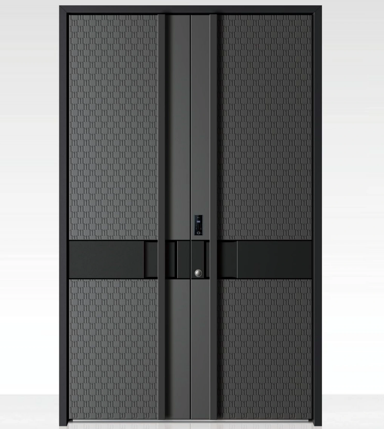 ELMNT-080 — Patterned double entry, aluminium entrance door