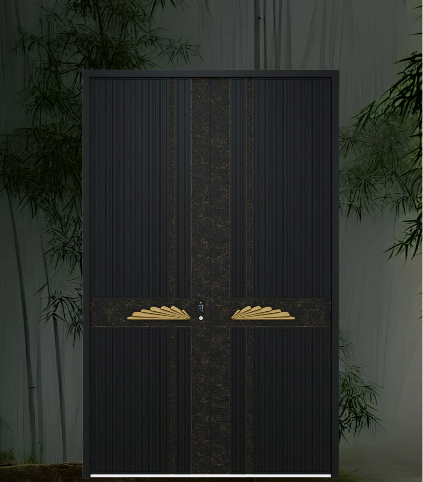 ELMNT-083 — Botanical gold accents, aluminium entrance door