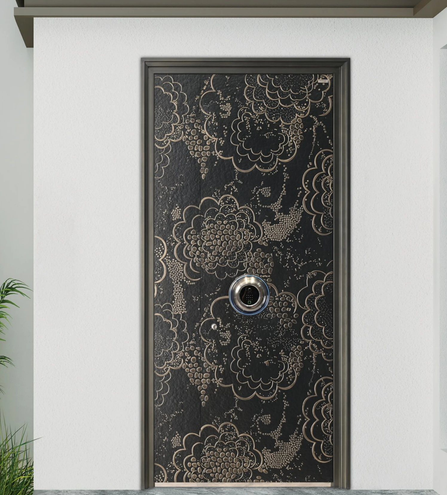 ELMNT-089 — Floral relief, aluminium entrance door