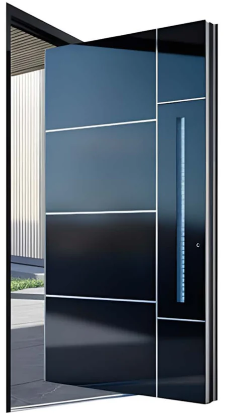ELMNT-093 — Linear metallic accents, aluminium entrance door
