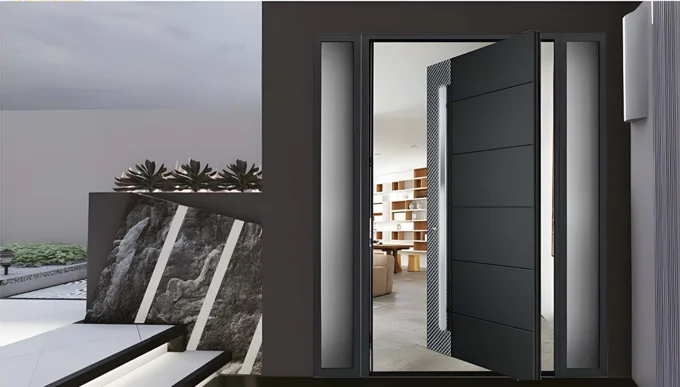 ELMNT-094 — Horizontal panel design, aluminium entrance door