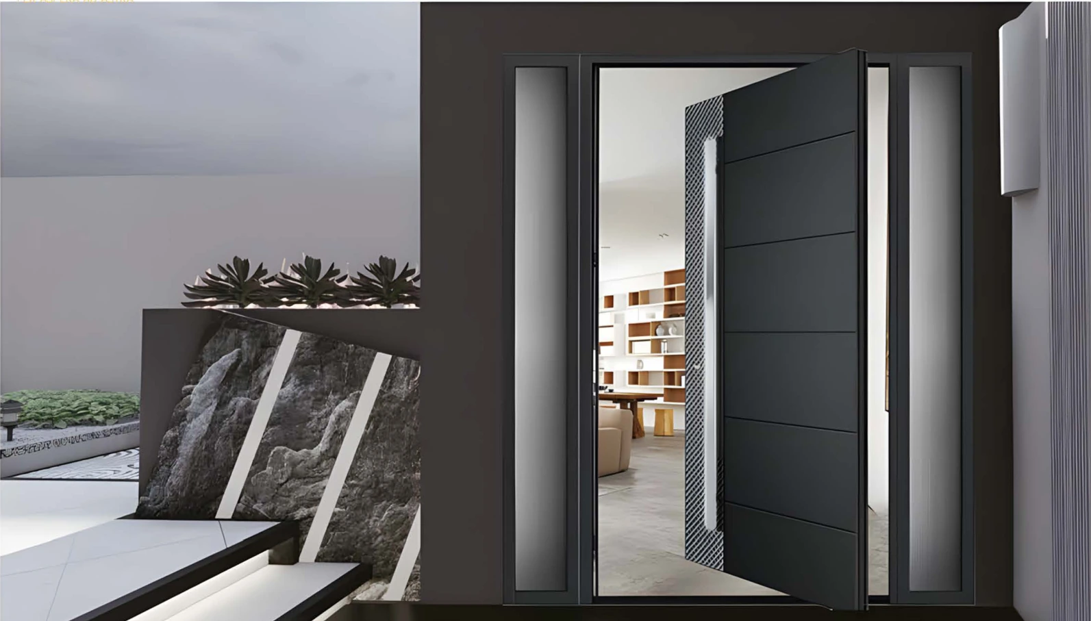 ELMNT-094 — Horizontal panel design, aluminium entrance door