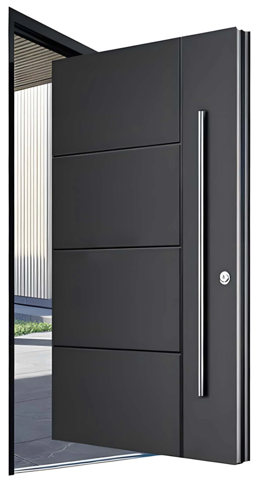 ELMNT-095 — Clean horizontal panels, aluminium entrance door